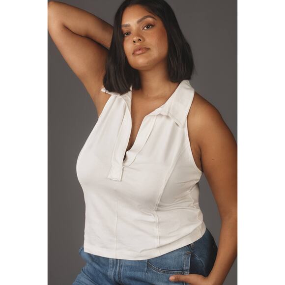 Anthropologie Pilcro NWT Reworked Halter White Tank Top, Size Large - Picture 12 of 12